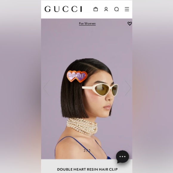 Gucci Double Heart Hair Clip - Picture 4 of 4